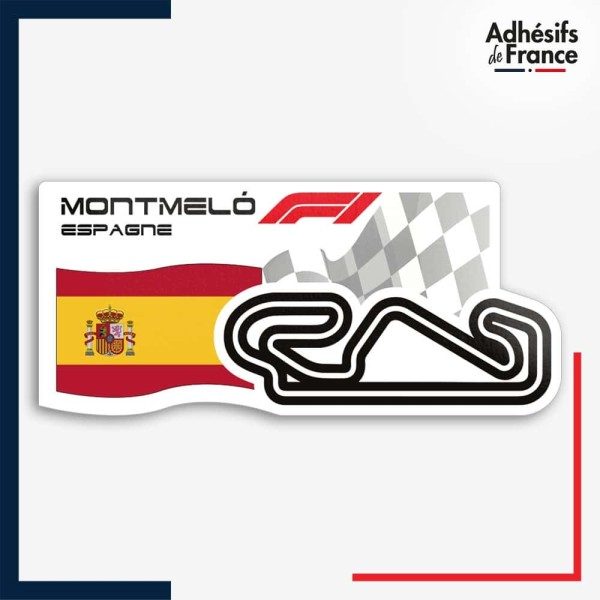 Sticker Formule 1 - Circuit F1 de Montmelo avec drapeau d'Espagne