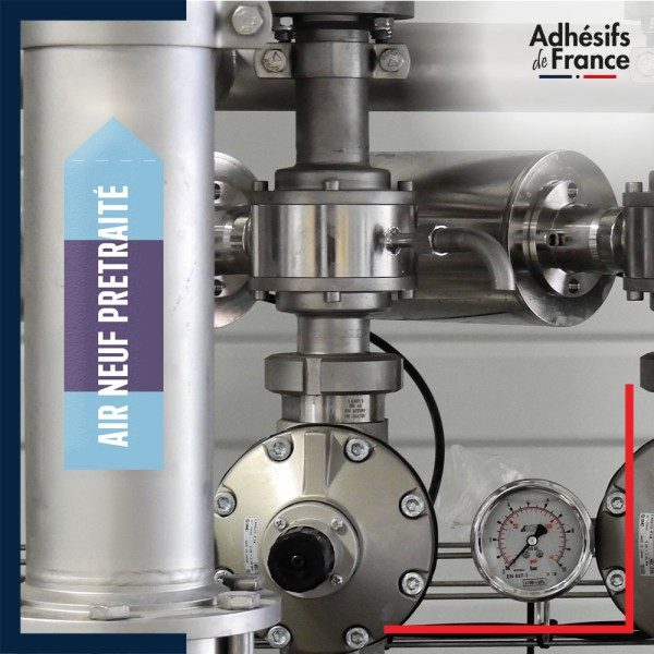 Marqueur tuyauterie norme française NFX air - adhésif laminé colle forte - Air neuf pretraité