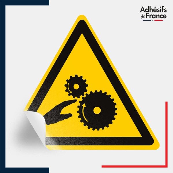 étiquettes adhésives norme iso 7010 Danger écrasement de la main dans une presse plieuse