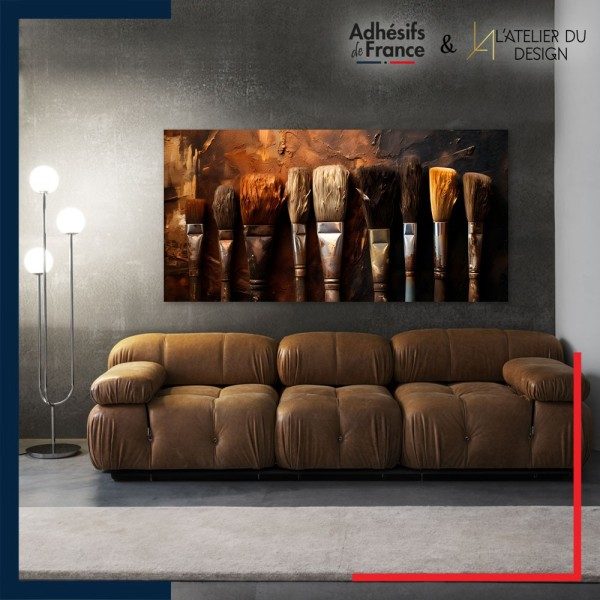 Tableau aluminium sur mur décor Art - Pinceaux